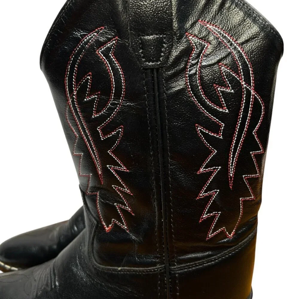 Old West 8110 Size 030 Child Cushion Comfort Cowboy Boots Black